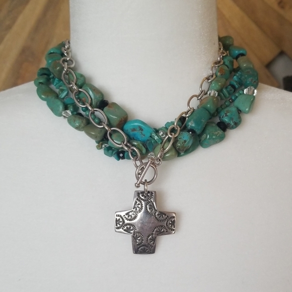 Silpada  - Classic 4 Strand Turquoise Necklace - Picture 4 of 8